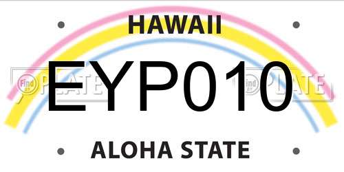 EYP010 Hawaii License Plate