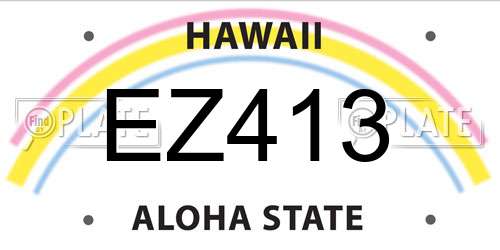EZ413 Hawaii License Plate