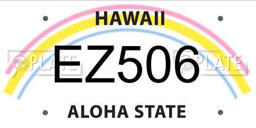 EZ506 Hawaii License Plate