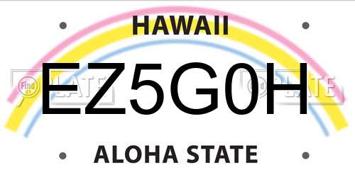 EZ5G0H Hawaii License Plate