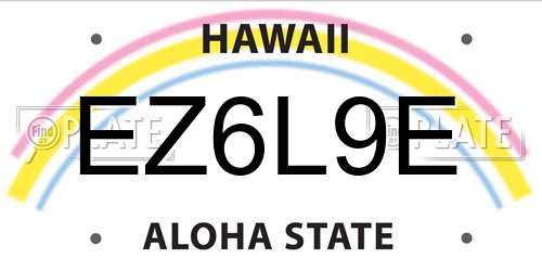 EZ6L9E Hawaii License Plate