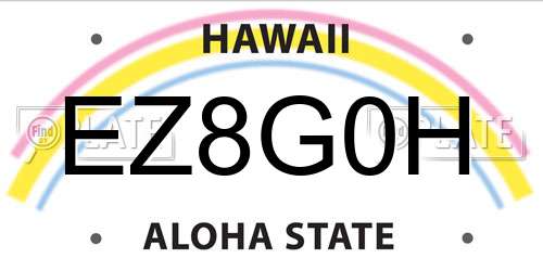 EZ8G0H Hawaii License Plate