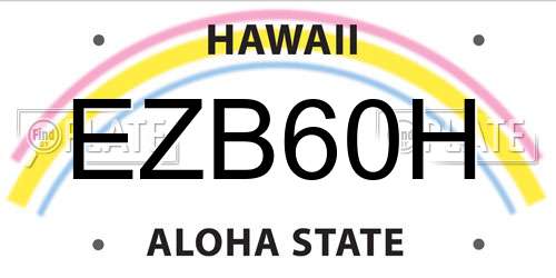 EZB60H Hawaii License Plate