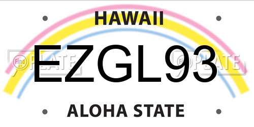 EZGL93 Hawaii License Plate