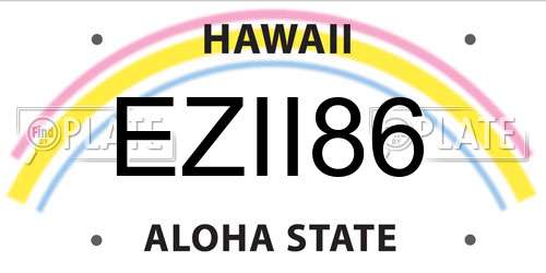 EZII86 Hawaii License Plate