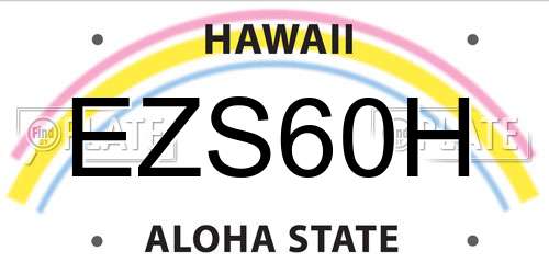 EZS60H Hawaii License Plate
