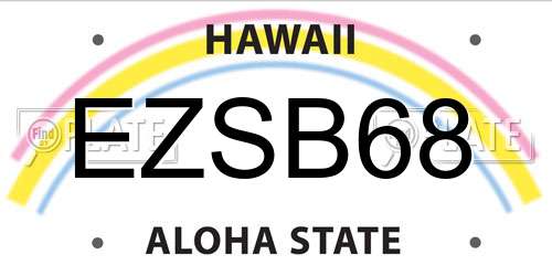 EZSB68 Hawaii License Plate