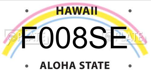 F008SE Hawaii License Plate