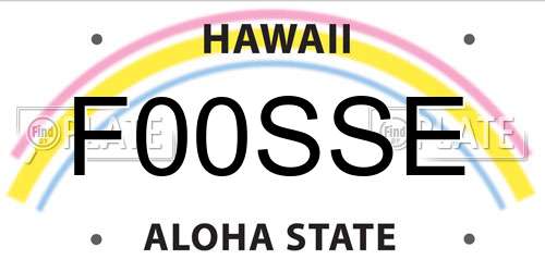 F00SSE Hawaii License Plate