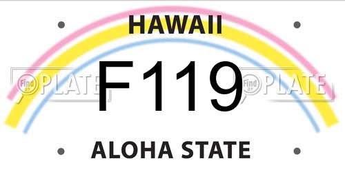 F119 Hawaii License Plate
