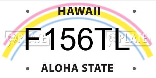 F156TL Hawaii License Plate