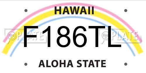 F186TL Hawaii License Plate