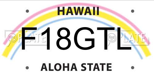 F18GTL Hawaii License Plate
