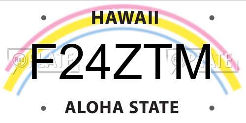 F24ZTM Hawaii License Plate