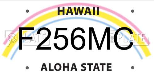 F256MC Hawaii License Plate