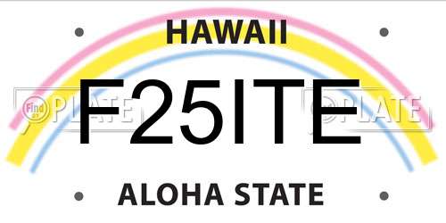 F25ITE Hawaii License Plate