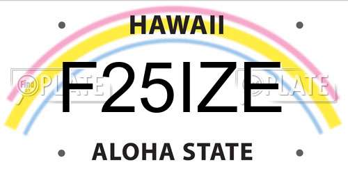 F25IZE Hawaii License Plate