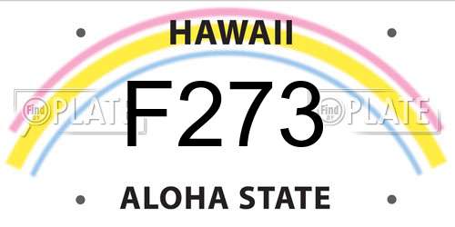 F273 Hawaii License Plate