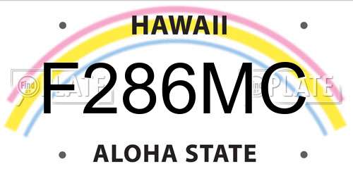 F286MC Hawaii License Plate