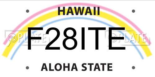 F28ITE Hawaii License Plate
