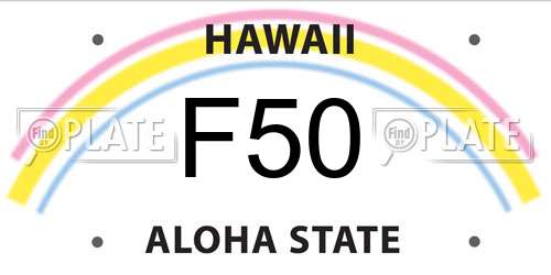 F50 Hawaii License Plate
