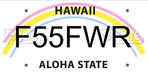 F55FWR Hawaii License Plate