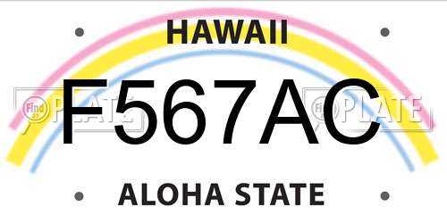 F567AC Hawaii License Plate