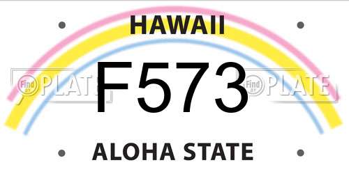 F573 Hawaii License Plate