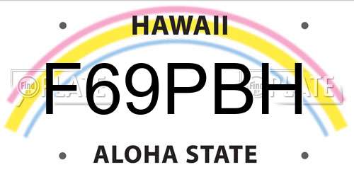 F69PBH Hawaii License Plate