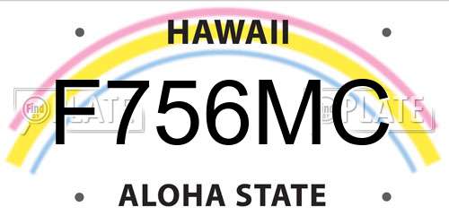 F756MC Hawaii License Plate