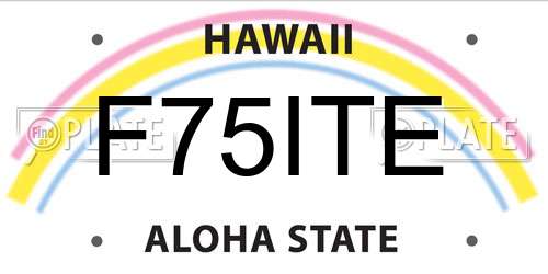 F75ITE Hawaii License Plate