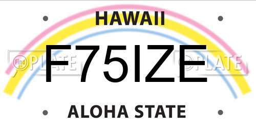 F75IZE Hawaii License Plate