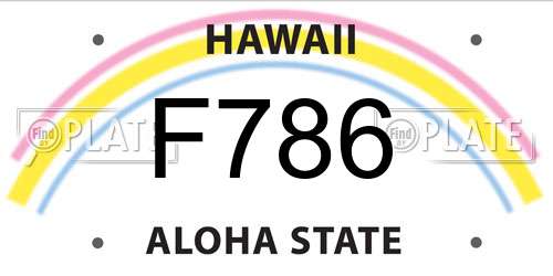 F786 Hawaii License Plate