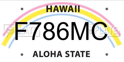 F786MC Hawaii License Plate