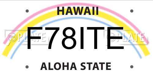 F78ITE Hawaii License Plate