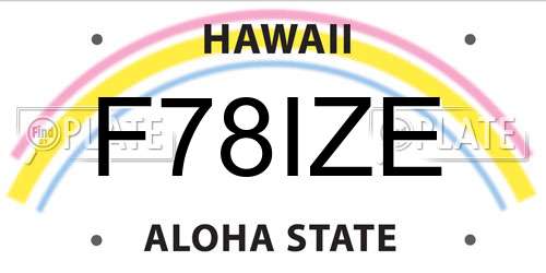 F78IZE Hawaii License Plate