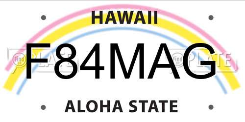 F84MAG Hawaii License Plate