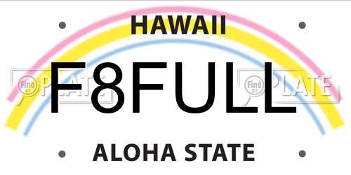 F8FULL Hawaii License Plate
