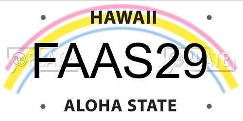 FAAS29 Hawaii License Plate