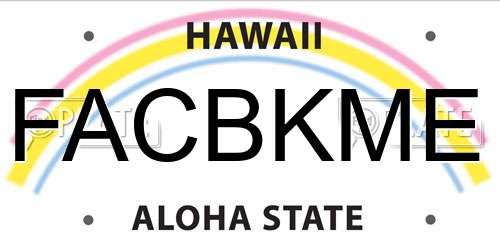 FACBKME Hawaii License Plate