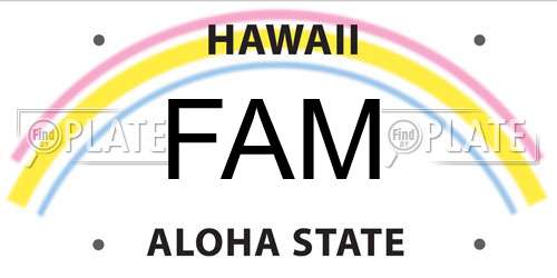FAM Hawaii License Plate