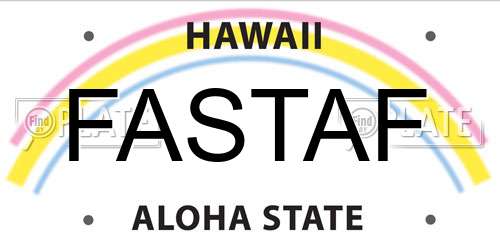 FASTAF Hawaii License Plate