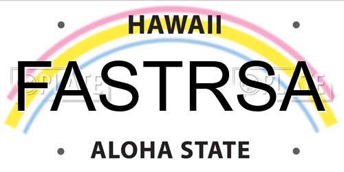 FASTRSA Hawaii License Plate