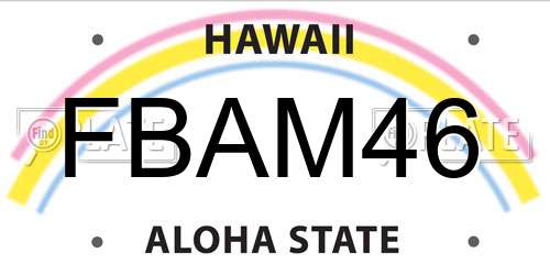 FBAM46 Hawaii License Plate