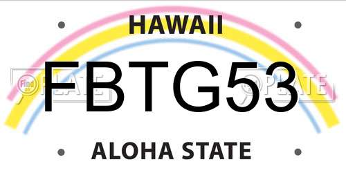 FBTG53 Hawaii License Plate