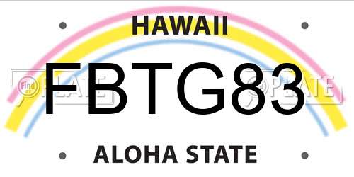 FBTG83 Hawaii License Plate