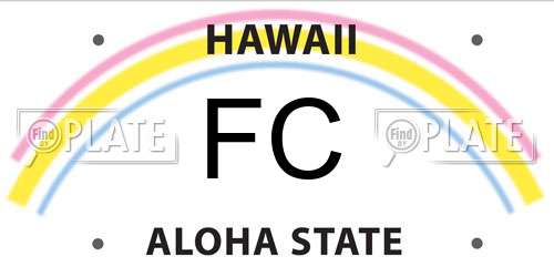 FC Hawaii License Plate