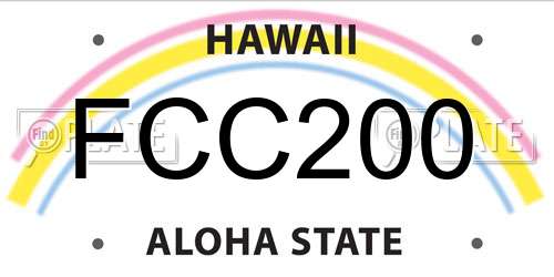 FCC200 Hawaii License Plate