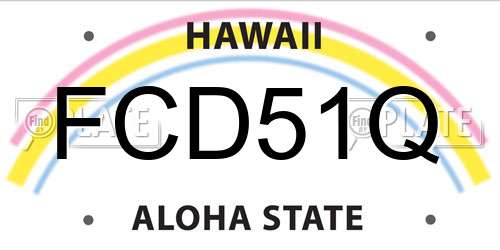 FCD51Q Hawaii License Plate