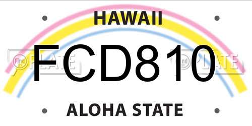 FCD810 Hawaii License Plate